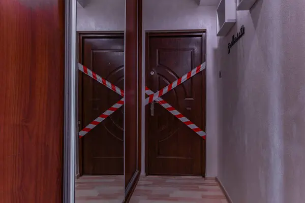 Stock image Crime tape door theft