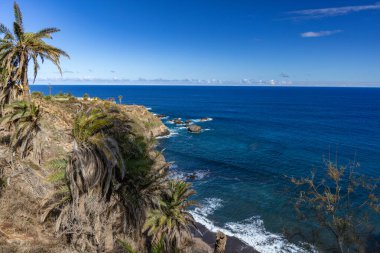 Tenerife 'nin kuzeyinde yer alan Los Realejos, Rambla de Castro, Playa de Castro, Atlantik Okyanusu' nda şelalesi olan bir plaj.