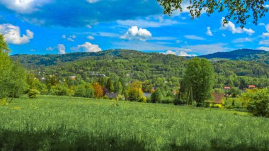 Malinowska Skala 'ya tırmanmak, ciyaklamak, dağlarda kar yağışı, kaygan rota, Polonya