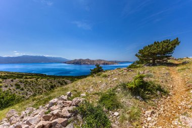 Yerli halk tarafından Baska 'dan Vela Luka plajına uzanan patikada inşa edilen taştan alçak duvarlar, koyun ve koç otlakları için diğer otlakların tepesine istiflenmiş taşlar