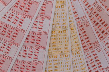 Rakamlar için biletler, büyük piyango kazananı, uluslararası bir piyangoda boş işaretlenmemiş biletler, kumarda ödül çekilişi.