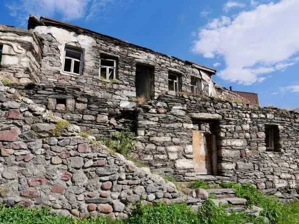 Traditioneel Verlaten Stenen Huis Kazbegi Georgia Hoge Kwaliteit Foto — Stockfoto