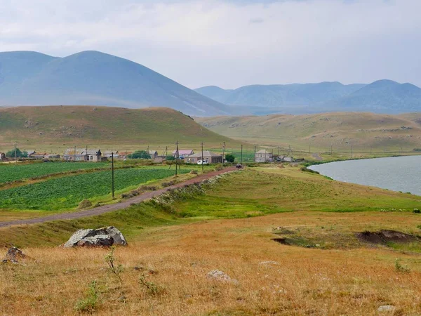 格鲁吉亚Samtskhe Javakheti国家公园Paravani湖传统村庄全景 高质量的照片 — 图库照片