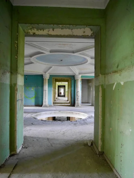 Architectural Details Abandoned Soviet Sanatorium Iveria Tskaltubo Georgia 2022 High — Stock Photo, Image