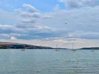 Gürcistan 'ın Tiflis denizinin panoramik manzarası. Yüksek kalite fotoğraf