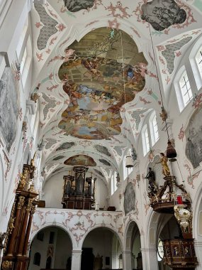 Interior of St. Emmeram Cathedral, Regensburg, Germany, 13.05.2022. High quality photo