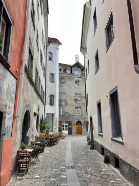 Alley in the historic old town of Chur, Switzerland. High quality photo
