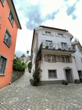 Alley in the historic old town of Chur, Switzerland. High quality photo