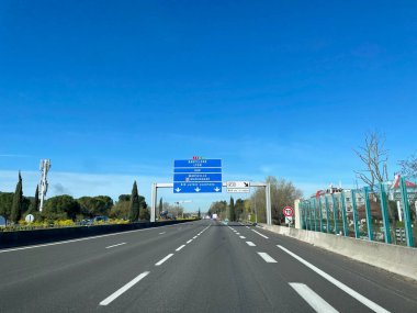Lyon, Marsilya, Barselona, Gap işaretli Fransız otoyolu. Yüksek kalite fotoğraf