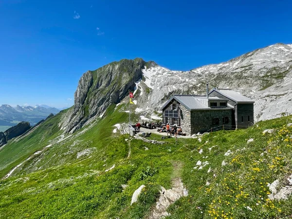 Panoramisch Uitzicht Berghut Sac Huette Zwinglipass Appenzell Zwitserland Hoge Kwaliteit — Stockfoto