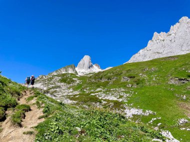 Altman 'ın Alpstein, Appenzell, İsviçre' deki panoramik manzarası. Yüksek kalite fotoğraf