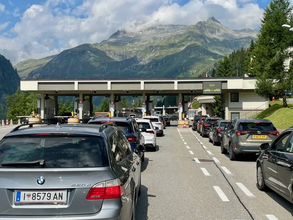 位于奥地利高速公路隧道Felbertauern的收费站 奥地利Matrei 2023年8月26日 高质量的照片 免版税图库图片