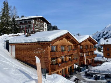 Aurelio - Lech, Arlberg, Avusturya, 21.01.2024 'te lüks kayak merkezleri. Yüksek kalite fotoğraf
