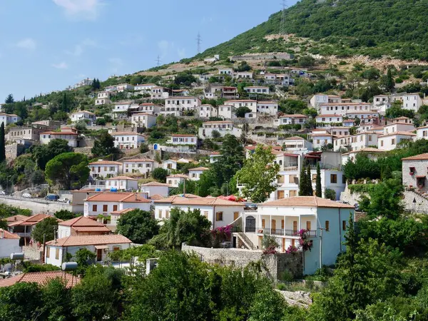 阿尔巴尼亚 Dhermi全景 高质量的照片 免版税图库图片