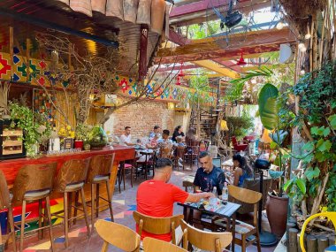 Kafe Muzeum Komiteti, Tiran, Arnavutluk, 27.07.2023. Yüksek kalite fotoğraf