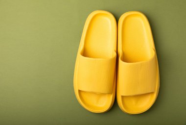 Slippers on a colorful background. Slippers. Indoor shoes. Close-up.