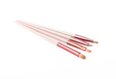 Cosmetic makeup brush isolated on white background. Professional makeup brush set.