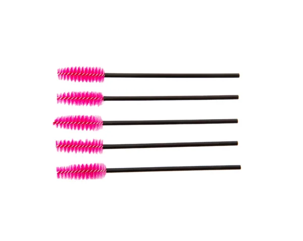Mascara Brushes Isolated White Background Makeup Brushes Makeup Kits Disposable — Stock Photo, Image