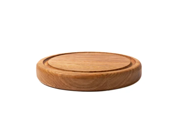 Deska Cięcia Izolowana Białym Tle Ręcznie Robiona Deska Cięcia Drewna — Zdjęcie stockowe