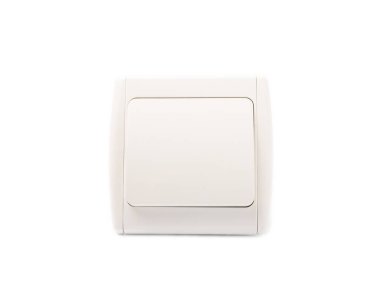 Duvar Işığı Anahtarı beyaz arkaplanda izole edildi. Elektrikçi konsepti. Işığı kapat.