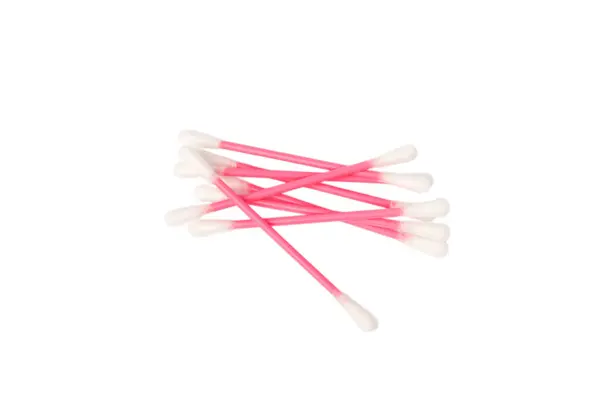 White Cotton Swabs Isolated White Background Cotton Buds Plastic Cotton — Stock Photo, Image