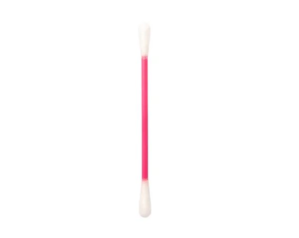 Beyaz Arka Planda Beyaz Pamuklu Çubuklar Pamuk Tomurcukları Plastik Pamuklu — Stok fotoğraf
