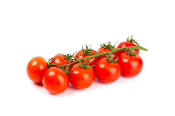 Sprig Kerstomaten Geïsoleerd Witte Achtergrond Rode Verse Tomaten Verse Groenten — Stockfoto