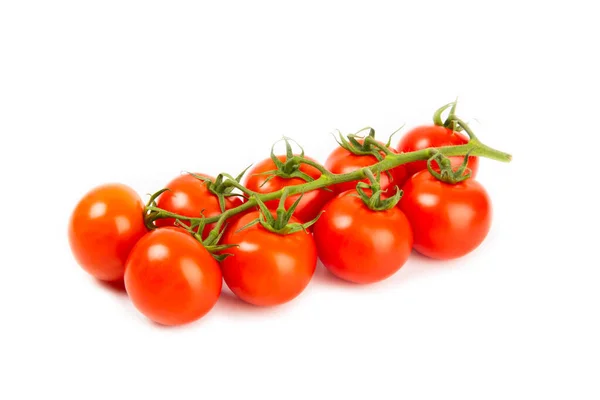 Sprig Kerstomaten Geïsoleerd Witte Achtergrond Rode Verse Tomaten Verse Groenten — Stockfoto