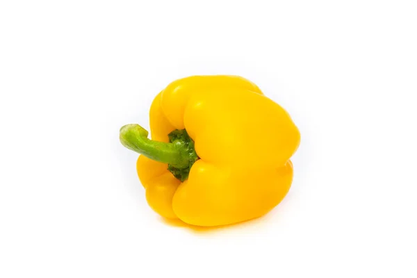 Žlutý Pepř Izolovaný Bílém Pozadí Žlutý Sladký Bulharský Salátový Pepř — Stock fotografie