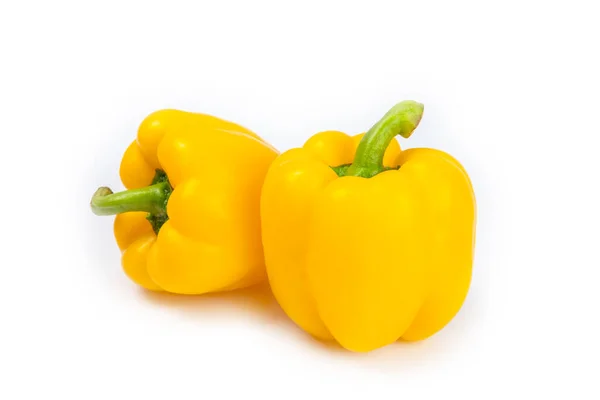 Yellow Pepper Isolated White Background Yellow Sweet Bulgarian Lettuce Pepper — Stock Photo, Image