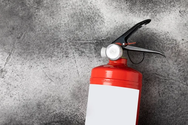 Extintor Incendios Sobre Fondo Mármol Negro Protección Contra Incendios Extintor —  Fotos de Stock