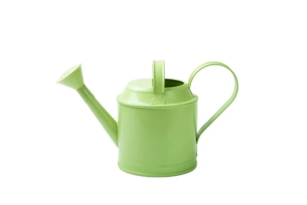 Green Watering Can Isolated White Background Watering Can Watering Flowers — Stock Photo, Image