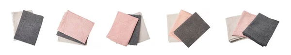 Asciugamano Cucina Isolato Sfondo Bianco Tovagliolo Cotone Picnic Asciugamano Stropicciato — Foto Stock