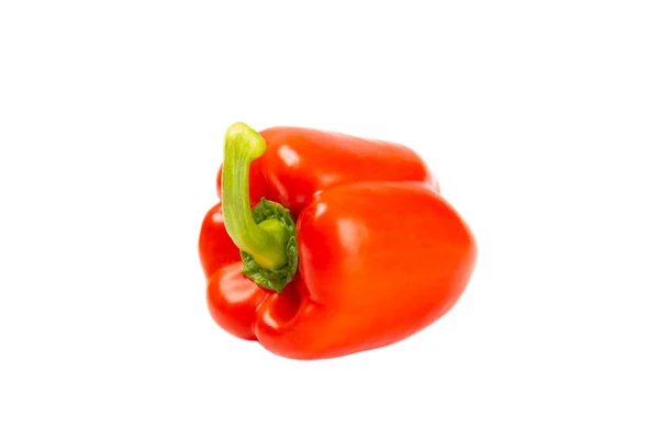 Paprika Fresh Pimentão Vermelho Inteiro Isolado Fundo Branco Salada Búlgara — Fotografia de Stock