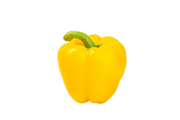 Paprika Świeża Żółta Papryka Wyizolowana Białym Tle Bułgarski Pieprz Sałatkowy — Zdjęcie stockowe