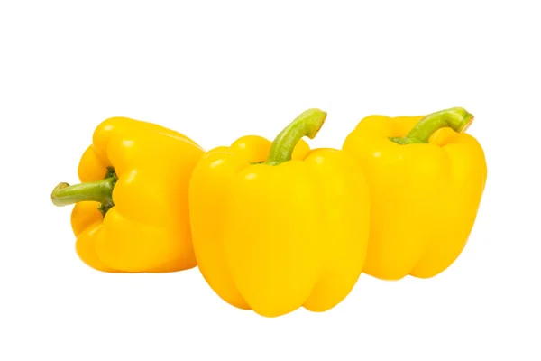 Paprika Frischer Gelber Paprika Isoliert Auf Weißem Hintergrund Bulgarischer Salatpfeffer — Stockfoto
