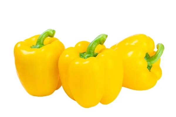 Paprika Fresh Pimentão Amarelo Isolado Sobre Fundo Branco Salada Búlgara — Fotografia de Stock