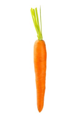 Beyaz arka planda izole edilmiş havuç. Beyaz arka planda taze ve organik havuçlar. Havuç dilimleri. Vejetaryen.