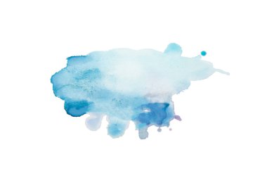 Suluboya sıçraması. Doku, suluboya arka plan. - Sanat. Şablon. Beyaz arka planda izole edilmiş sanatsal boya. Soyut. Renkli suluboya arka plan. Tasarım. Modelleme. Leke