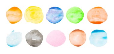 Suluboya sıçraması. Doku, suluboya arka plan. - Sanat. Şablon. Beyaz arka planda izole edilmiş sanatsal boya. Soyut. Renkli suluboya arka plan. Tasarım. Modelleme. Leke