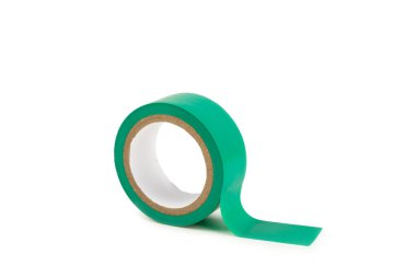 Parlak renkli arka plandaki bant yalıtılıyor. Farklı renkte izolasyon bantları. Yalıtım bandı. İnşaat aletleri. Elektrikçi aletleri. Bir parça koli bandı. Metin için boşluk. Boşluğu kopyala.