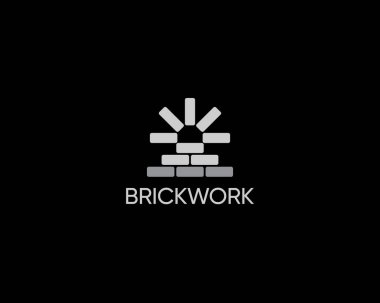 Brickwork logo tasarım şablonu. İnşaat ve yapı için tasarım.