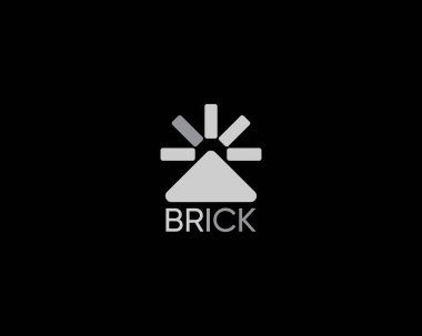 İş kimliği için tuğla logo tasarımı şablonu. İnşaat ve yapı için tasarım.