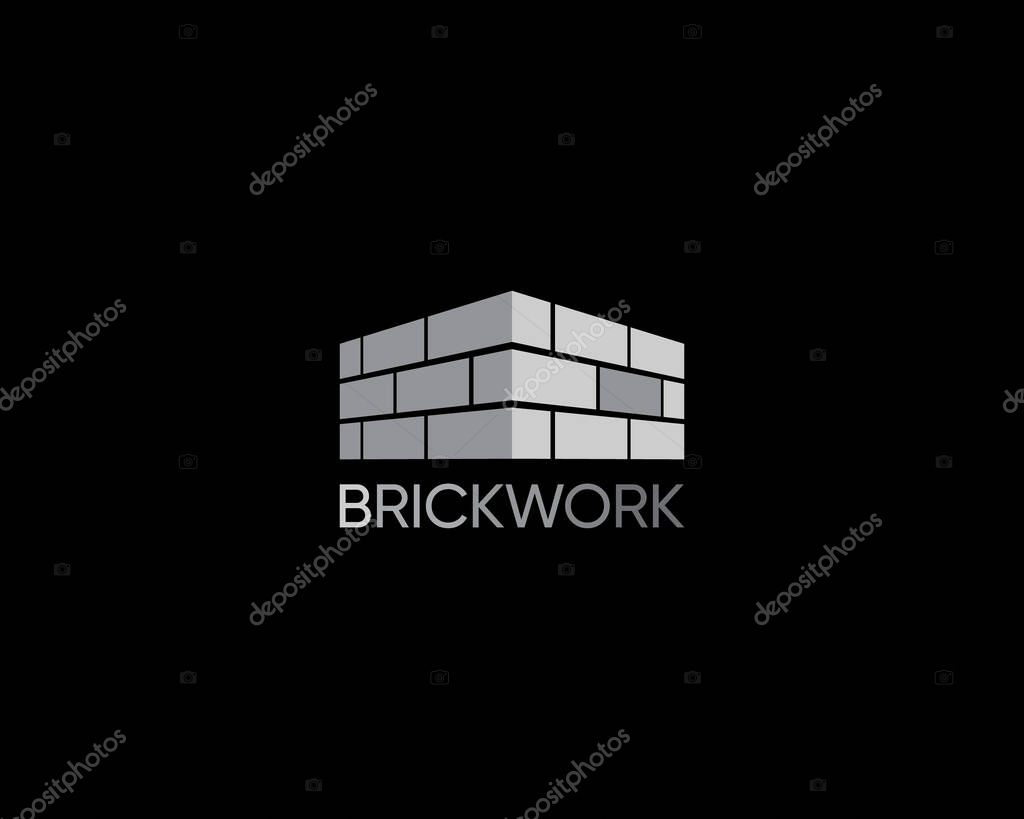 Brickwork logo design template. Design for construction and structure.