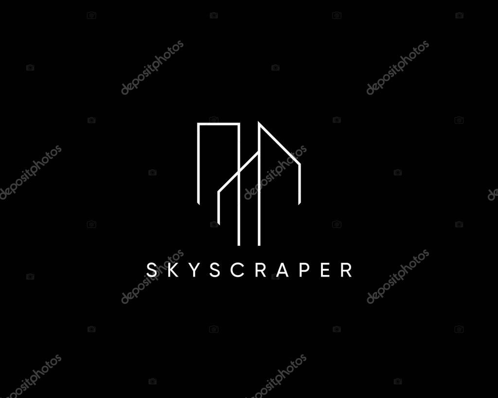 Modern building logo design concept for business identity.
