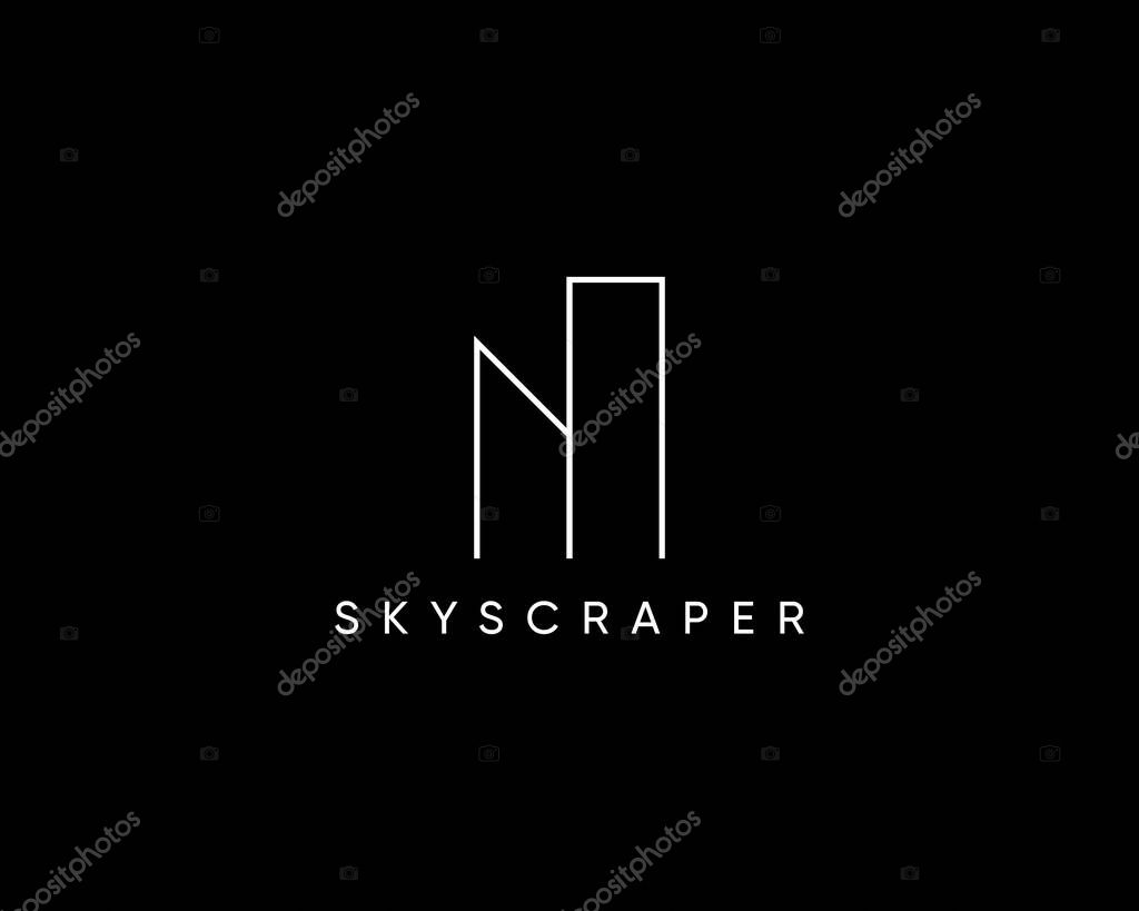 Real estate, building, architecture, property, skyscrapers, structure, construction and planning  logo design template.