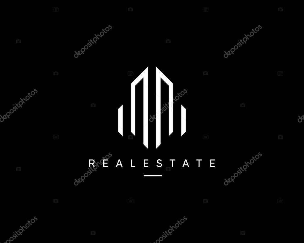 Modern real estate, building, apartment, property, construction and architecture logo.