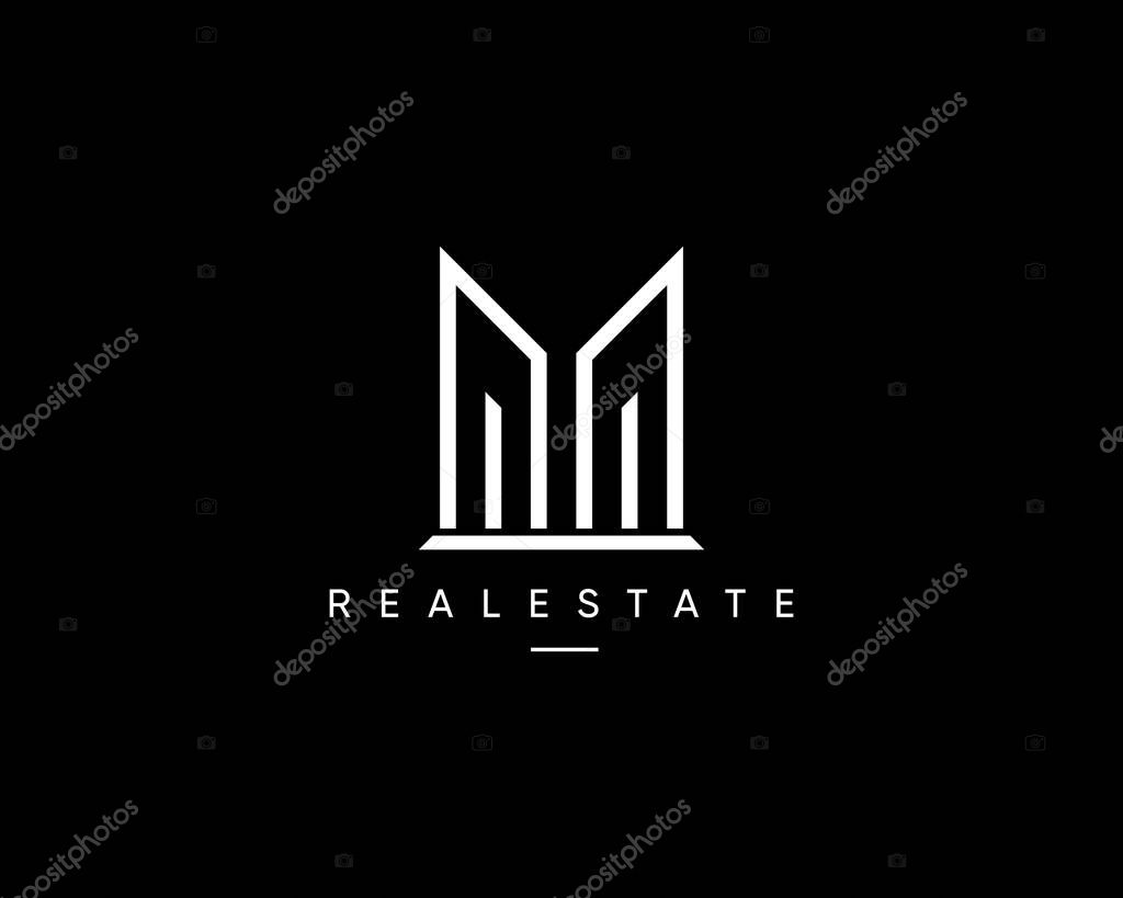 Modern real estate, building, apartment, property, construction and architecture logo.