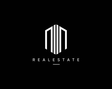 İş kimliği için soyut vektör oluşturma logosu tasarımı. Modern şehir binası, apartman, mimari, inşaat, şehir manzarası, gökdelen, ikamet, planlama ve yapı vektörü sembolü.