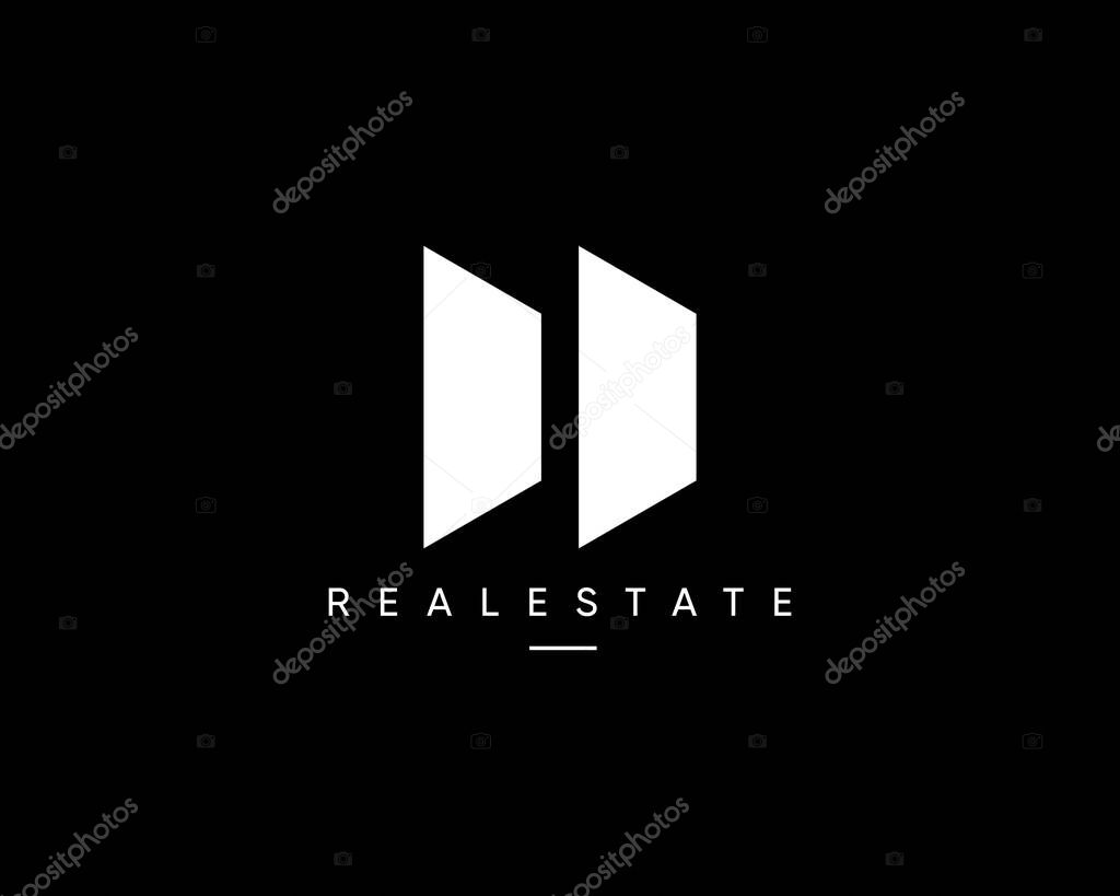 Real estate, building, architecture, construction, cityscape, skyscraper, residence, apartment, property, planning and structure logo design template.